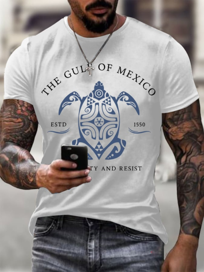 Gulf Of Mexico Print Round Neck T-Shirt