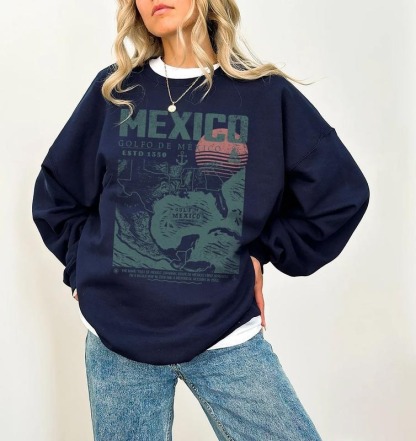 Gulf of Mexico Shirt, Golfo de México 1550 Retro Vintage Art Shirt