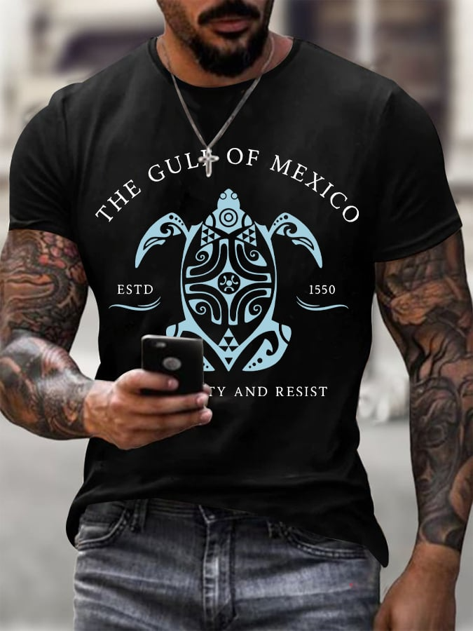 Gulf Of Mexico Print Round Neck T-Shirt