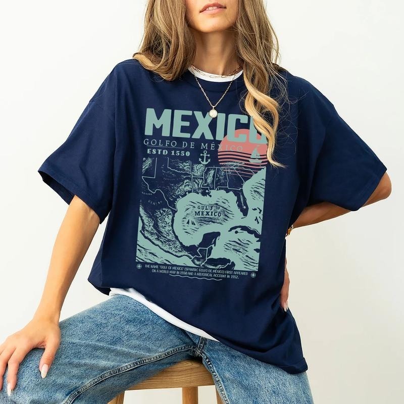 Gulf of Mexico Shirt, Golfo de México 1550 Retro Vintage Art Shirt