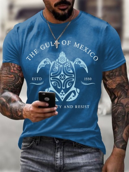 Gulf Of Mexico Print Round Neck T-Shirt