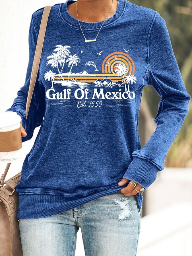 Gulf Of Mexico Print Sweatshirt