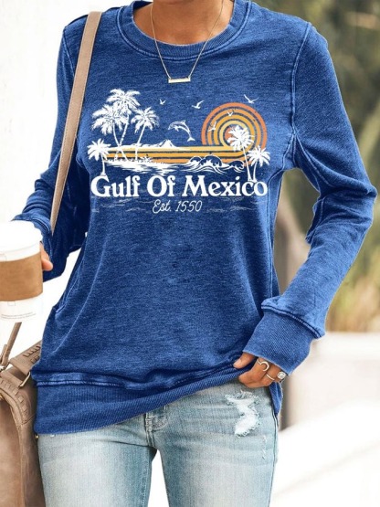 Gulf Of Mexico Print Sweatshirt
