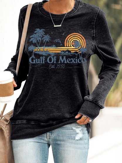 Gulf Of Mexico Print Sweatshirt