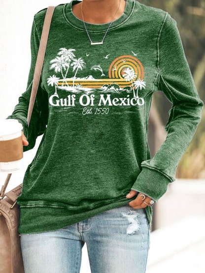 Gulf Of Mexico Print Sweatshirt