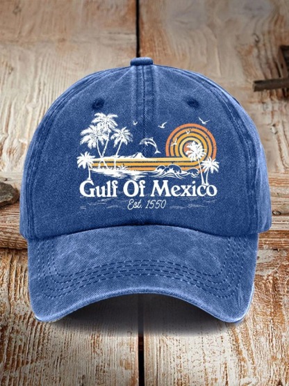 Gulf Of Mexico Print Baseball Cap Est.1550