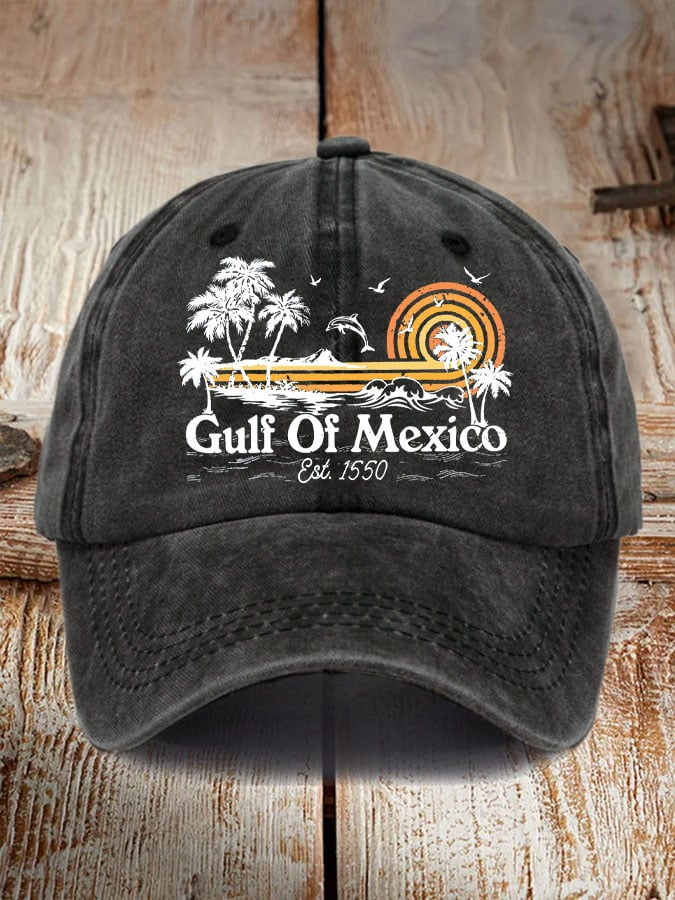 Gulf Of Mexico Print Baseball Cap Est.1550