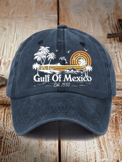Gulf Of Mexico Print Baseball Cap Est.1550