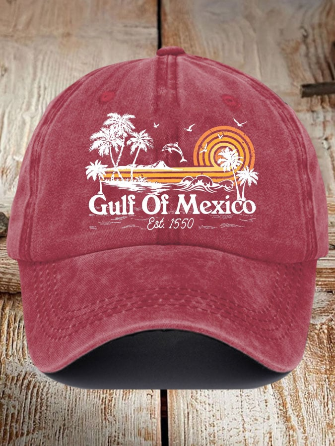 Gulf Of Mexico Print Baseball Cap Est.1550