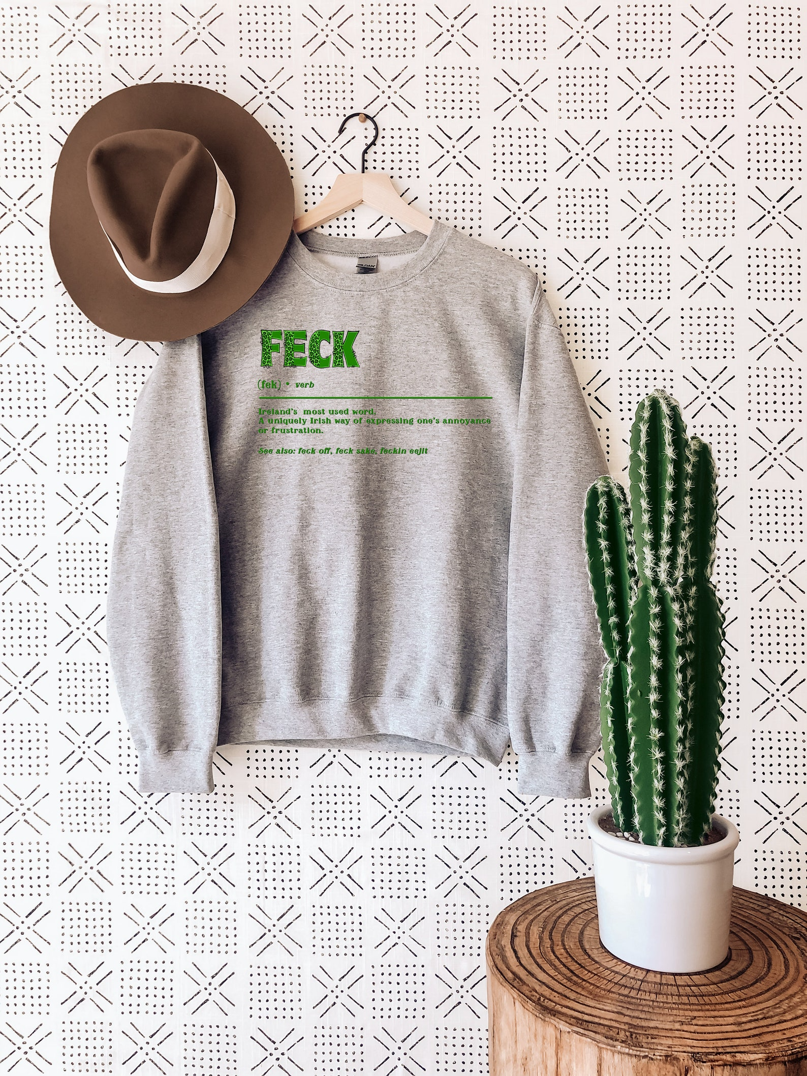 Feck Irish Sweater, Shamrock Sweatshirt, St Patrick's Day Sweater