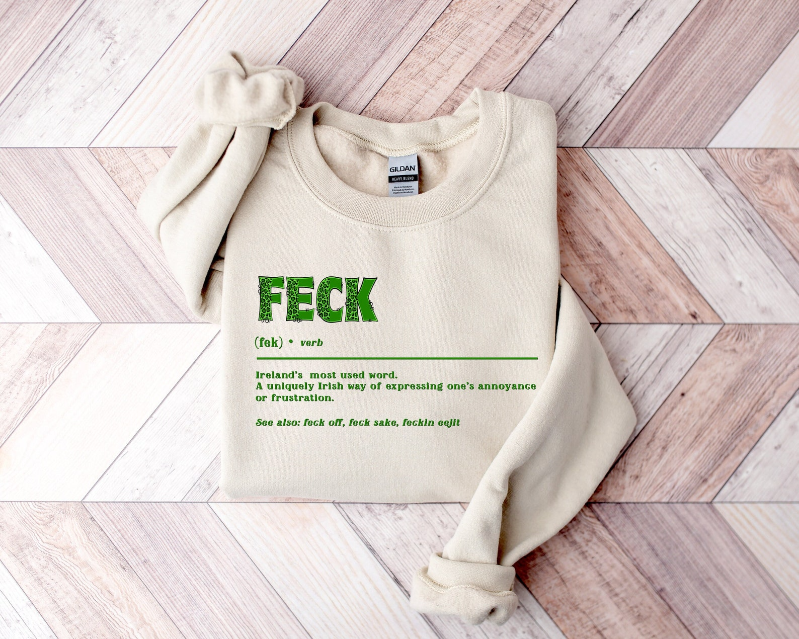 Feck Irish Sweater, Shamrock Sweatshirt, St Patrick's Day Sweater