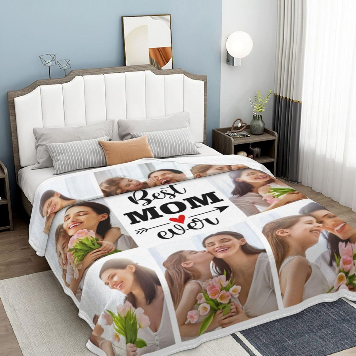 Custom Blanket with Photos - Best Mom Ever Gift