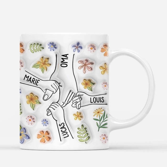  Grandma/Mom Hold the Hands of Children Flowers - Personalized Gift | Mug for Grandmas/Moms