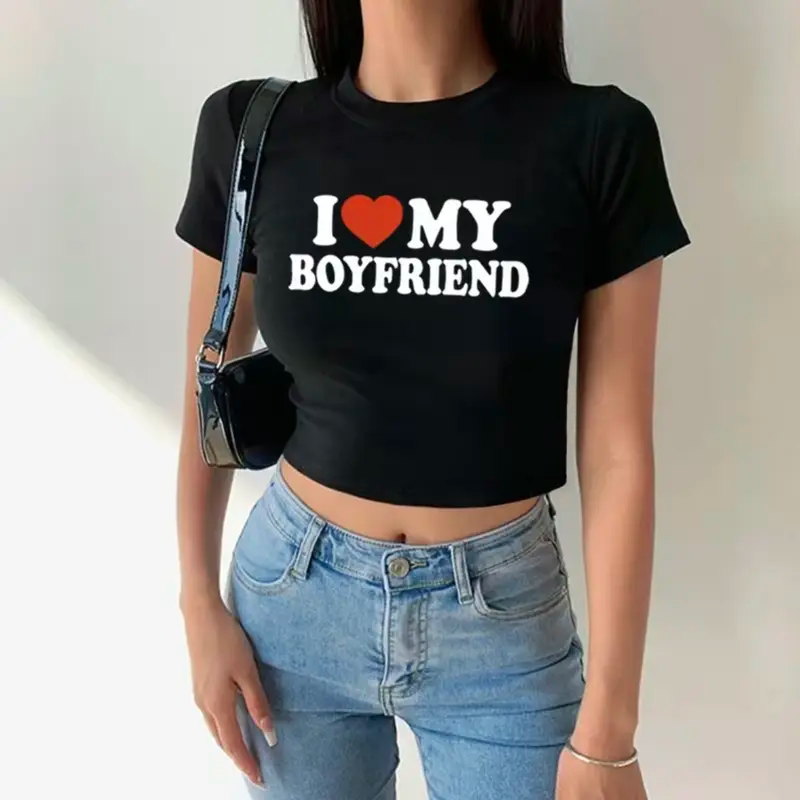 I Love My Boyfriend Crop Top baby tee