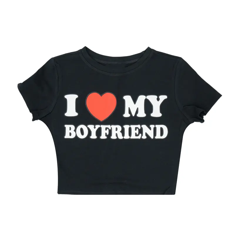 I Love My Boyfriend Crop Top baby tee