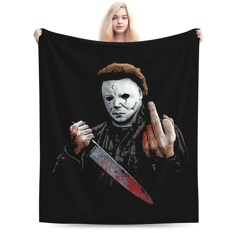 Michael Myers Halloween Horror Movie Throw Blanket 50"X40", Ultra-Soft Micro Fleece Blanket, Soft Cozy Blankets for Bed Couch Bed Sofa Living Room