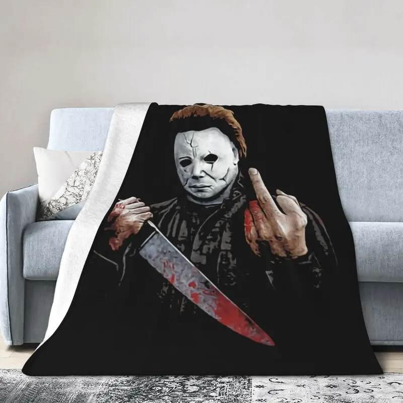 Michael Myers Halloween Horror Movie Throw Blanket 50"X40", Ultra-Soft Micro Fleece Blanket, Soft Cozy Blankets for Bed Couch Bed Sofa Living Room