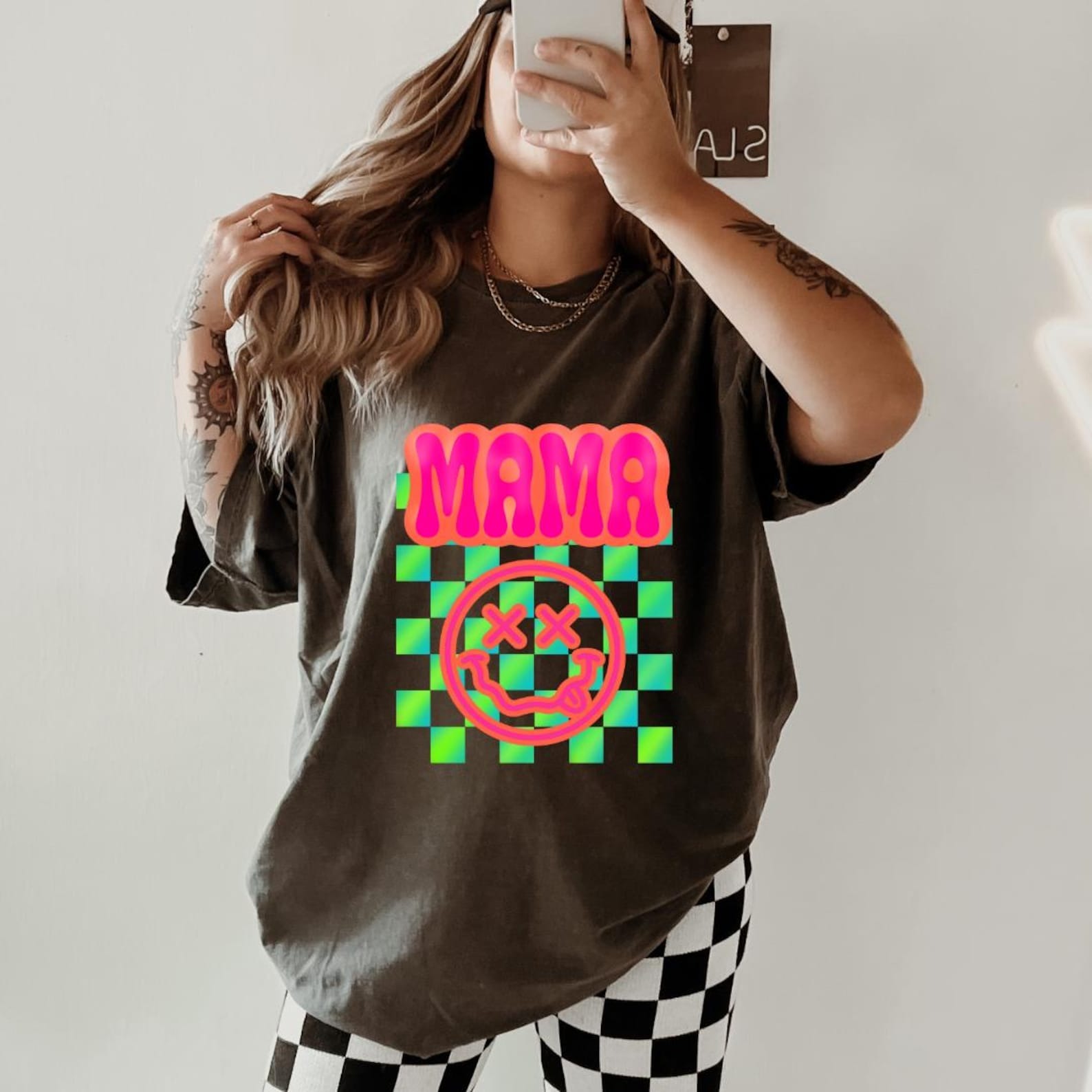 Neon Mama Graphic Shirt, Comfort Colors, Retro Mama Shirt