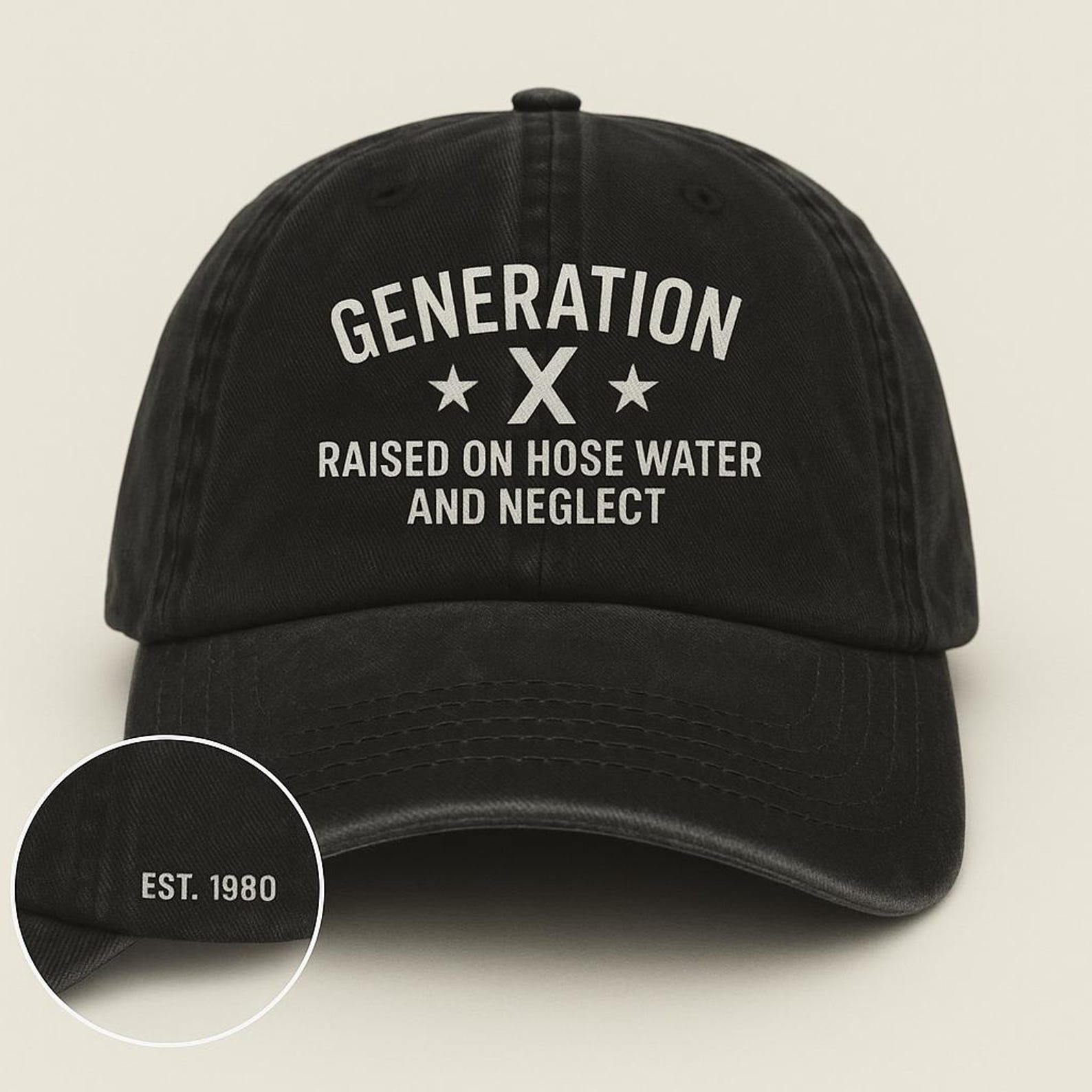 Custom Gen X Embroidered Washed Hat, Generation X Hat