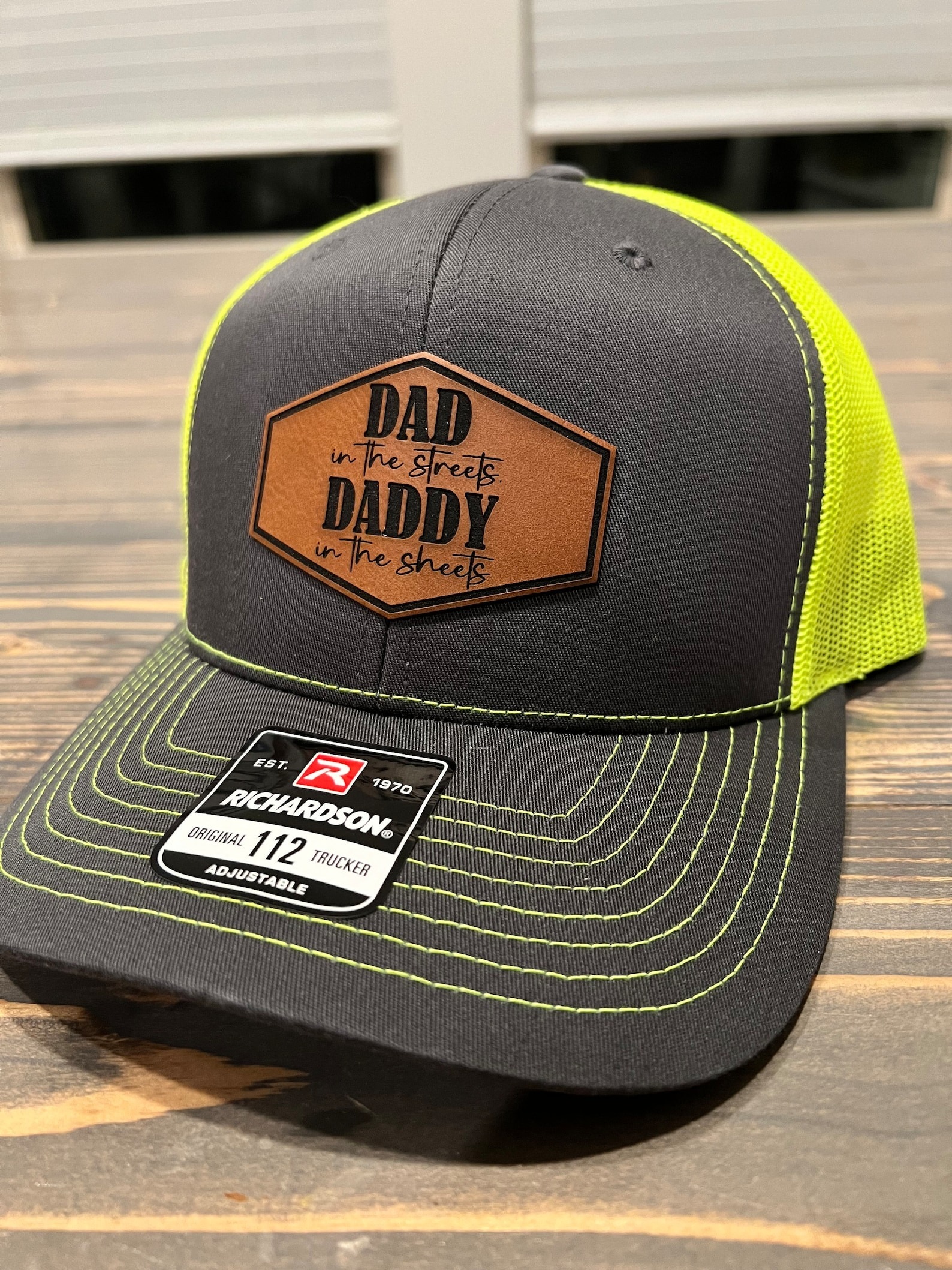 Dad In The Streets Daddy In The Sheets Leather Hat Patch Richardson Hat