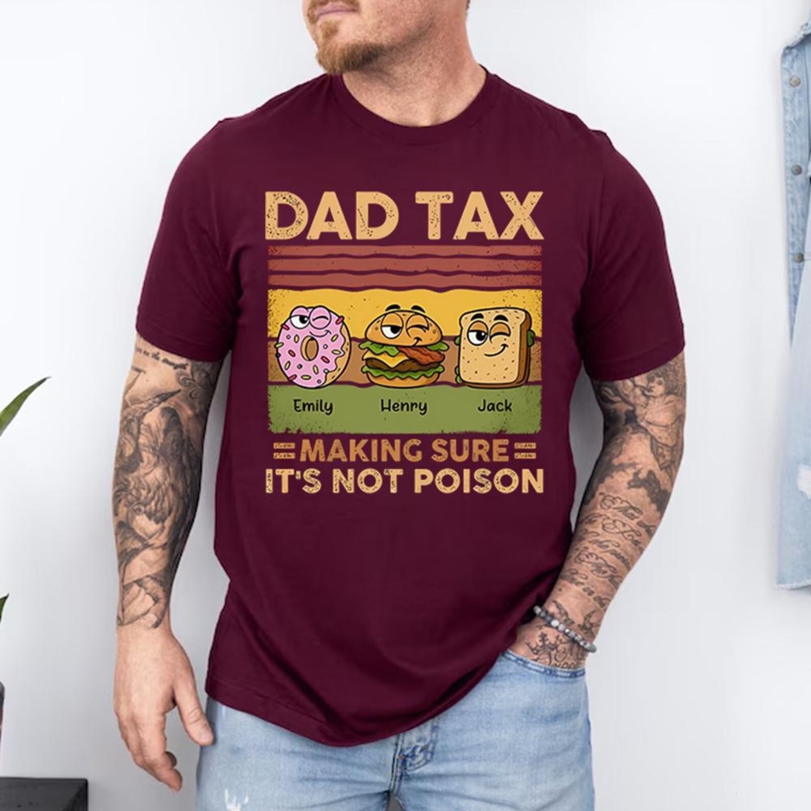 Personalized Funny Dad Tax Making Sure It's Not Poison Fathers Day Shirt