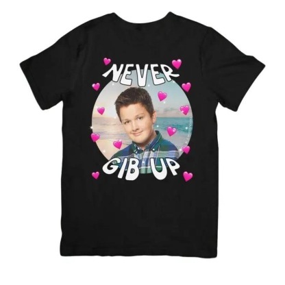 “Viral Meme” Never Gib Up Fandom Black Tee