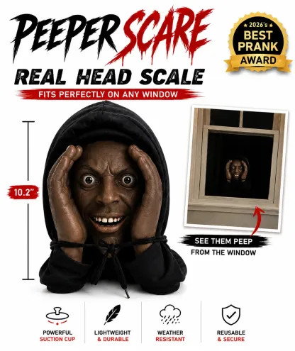 Peeper Scare Halloween Window Peeper – Real Head Scale Prank Prop