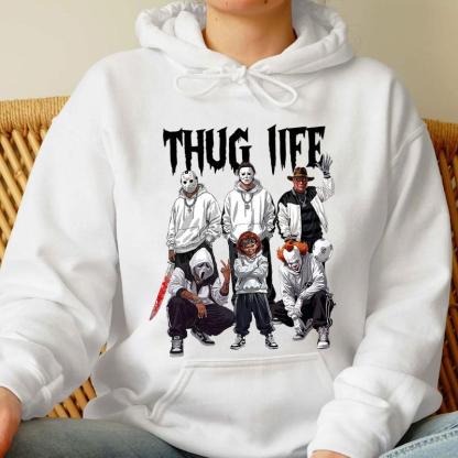 Thug Life Horror Characters Streetwear - Crewneck & Hoodie with Hip-Hop Inspired Graphic