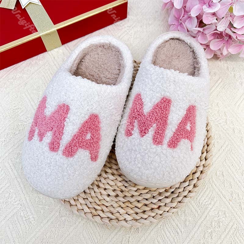 Warm And Cozy MAMA Plush Cotton Slippers