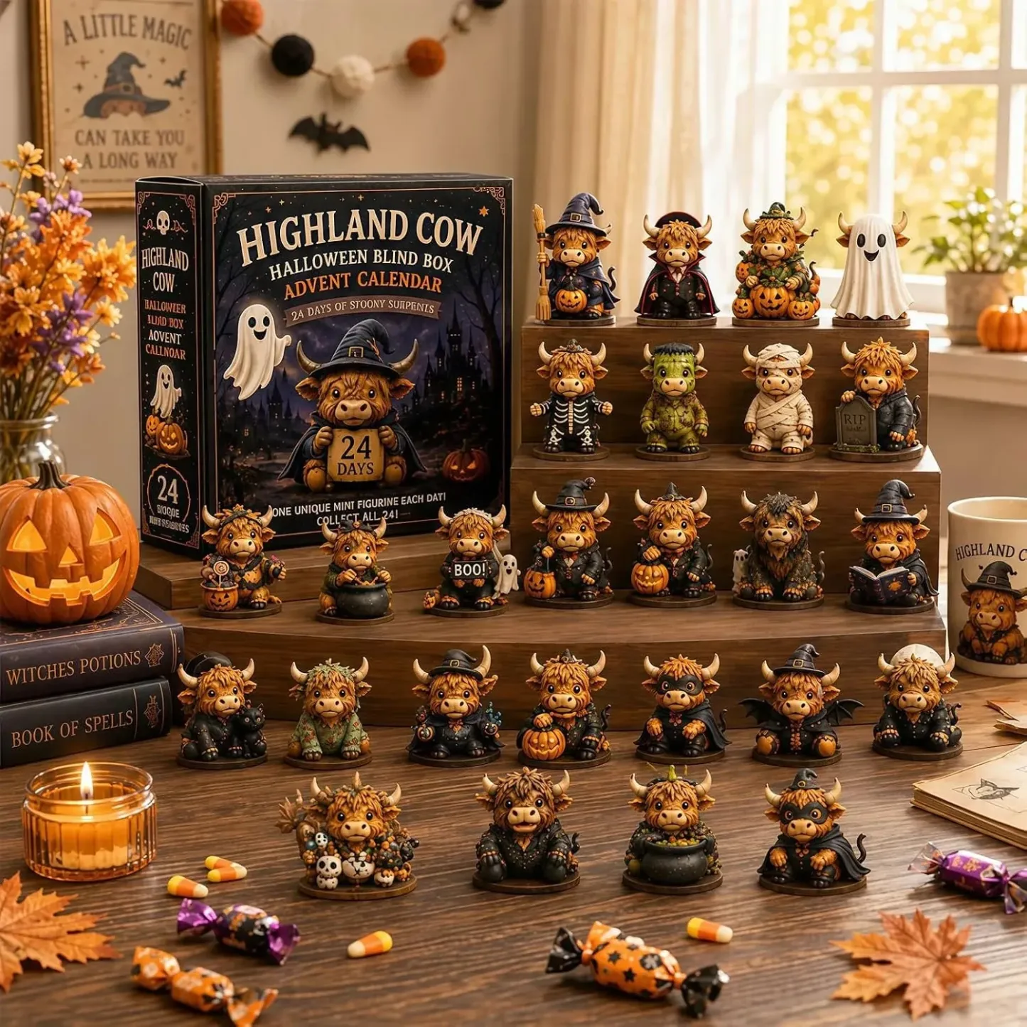 2026 Highland Cow Halloween Advent Calendar - 24-Day Countdown