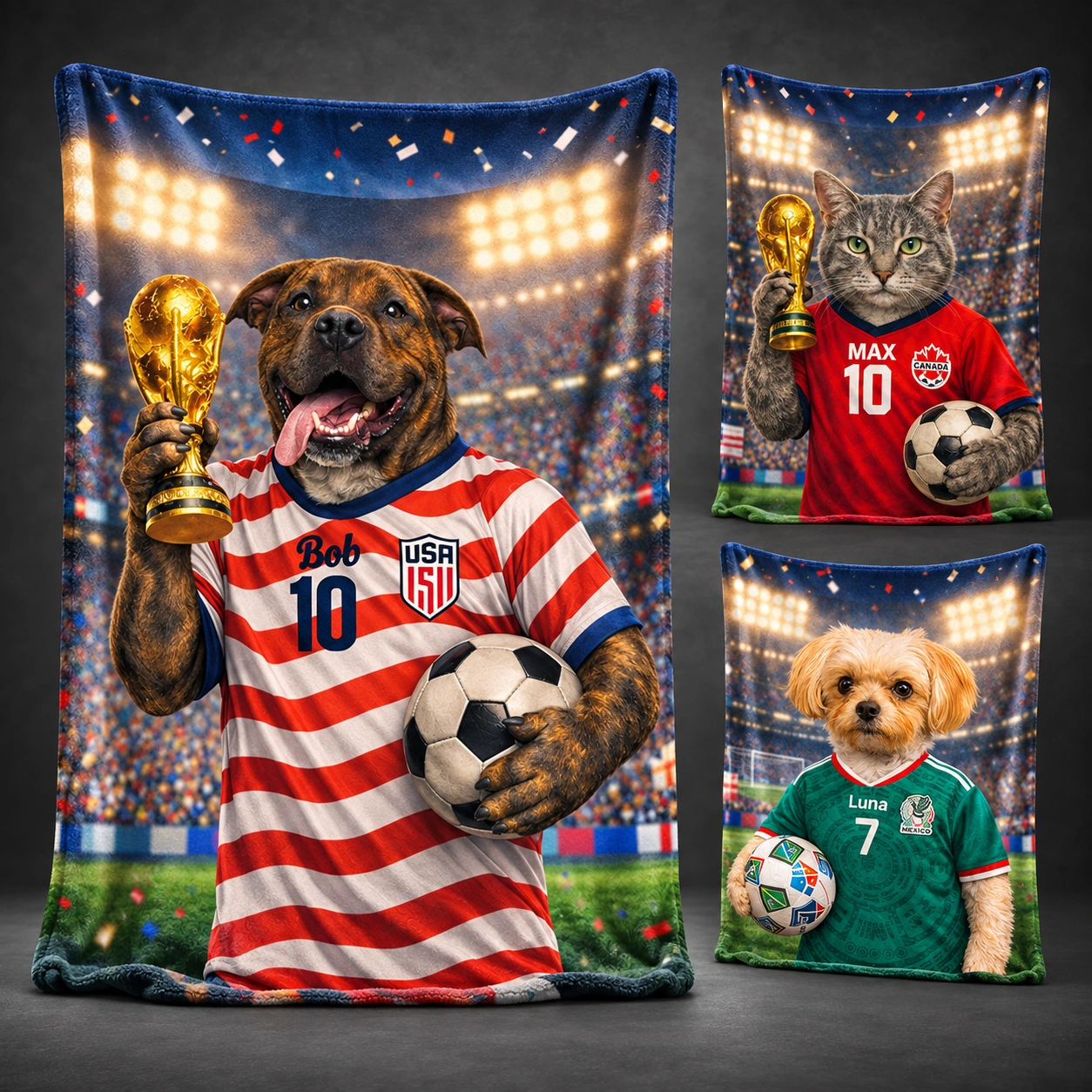 Custom Soccer Pet Blanket-Turn Your Pet Into a World Cup Champion