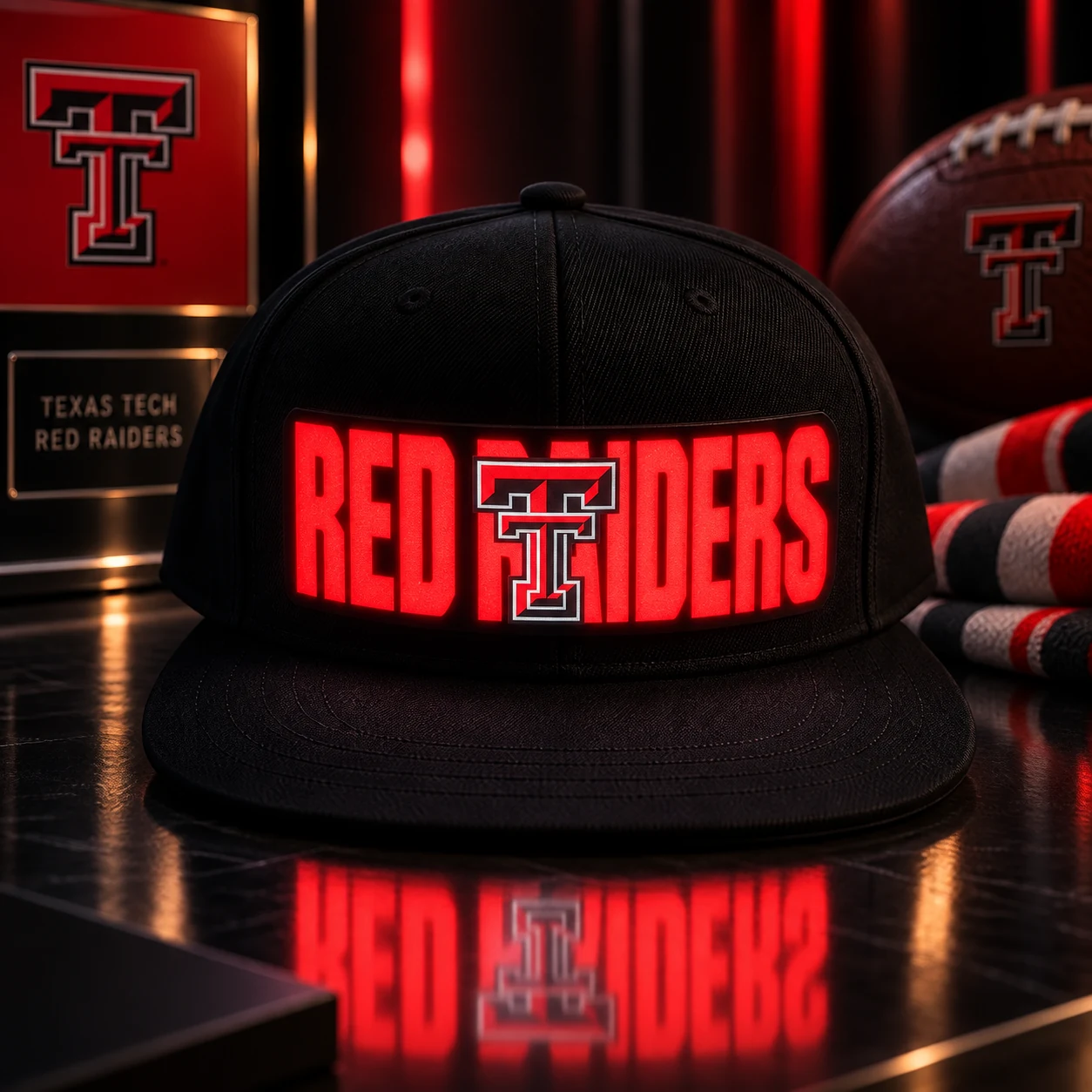 Texas Tech Red Raiders LED Light-Up College Football Fan Snapback Cap