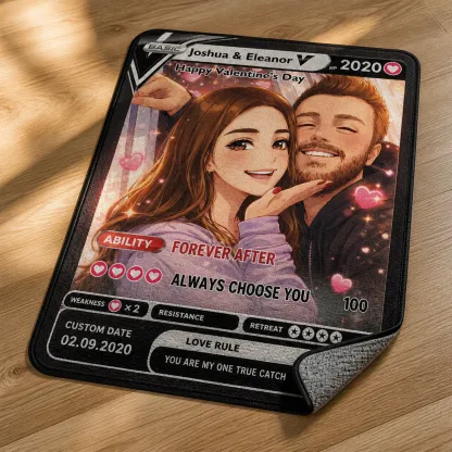Personalized Couple Anime Art Rug textile edge and non-slip backing detail
