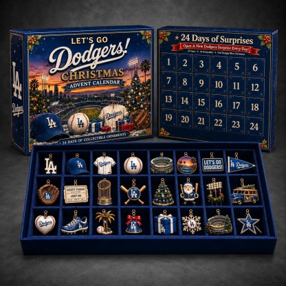Los Angeles Dodgers 24-Day Advent Calendar dark gray studio background