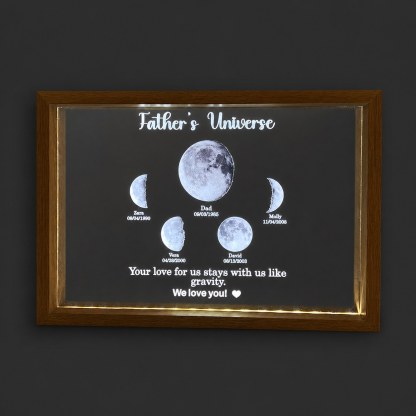 Surround moon phase custom led lights - dad's universe