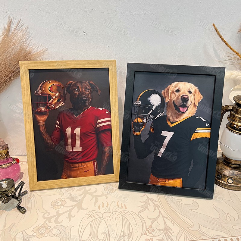 Custom American Football Pet Canvas Portrait