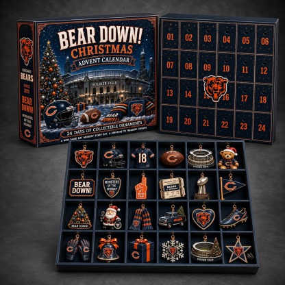 Chicago Bears 24-Day Advent Calendar dark gray studio background