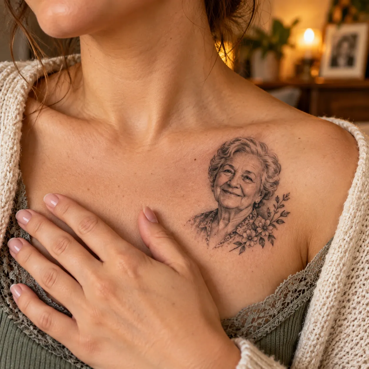 Memorial Tribute Custom Tattoo - Family Parents Remembrance