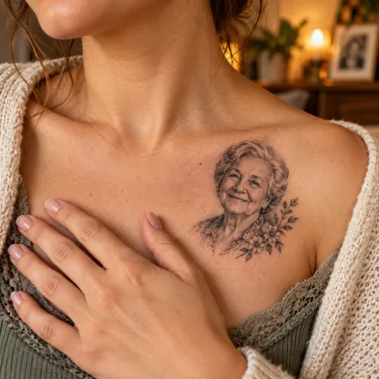Memorial Tribute Custom Tattoo - Family Parents Remembrance