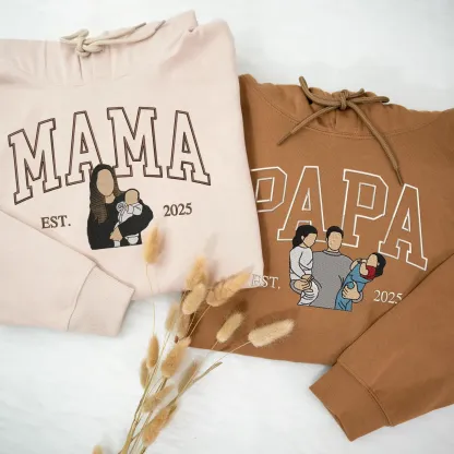 Personalized Embroidered Photo Mom Sweatshirt