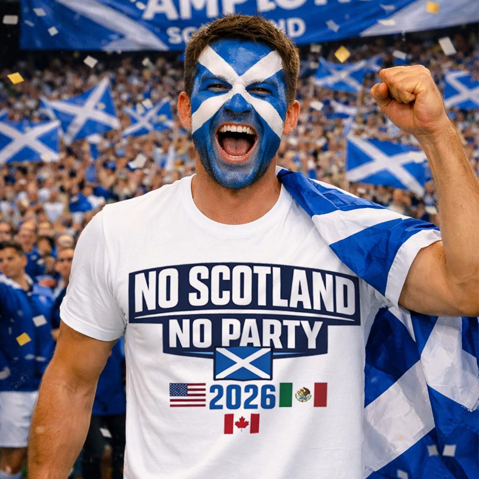 2026 Scotland Football Tee | No Scotland No Party World Cup