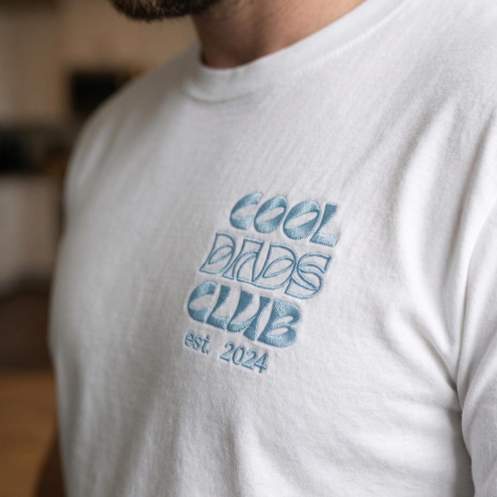 Personalized "Cool Dads Club" Embroidered Tee - Custom Est. Year & Sleeve Name