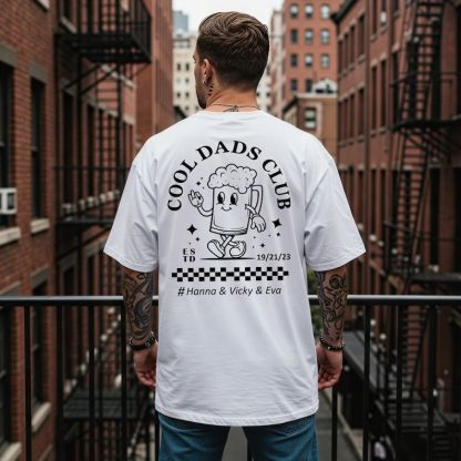 Personalized "Cool Dads Club" Oversized Tee - Custom Birth Year & Names