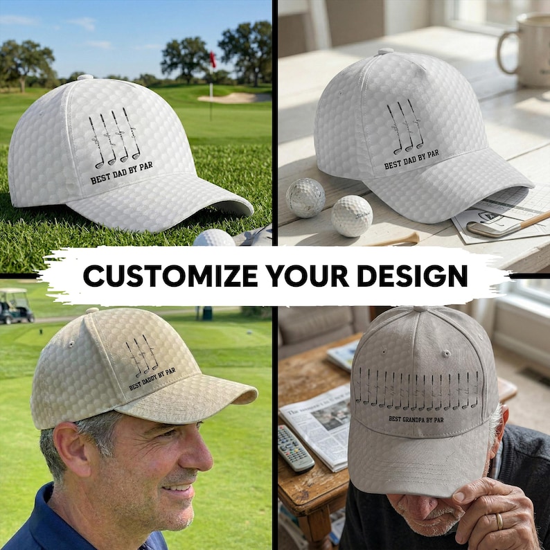 Personalized "Best Dad By Par" Golf Cap - Custom Names Father's Day Gift