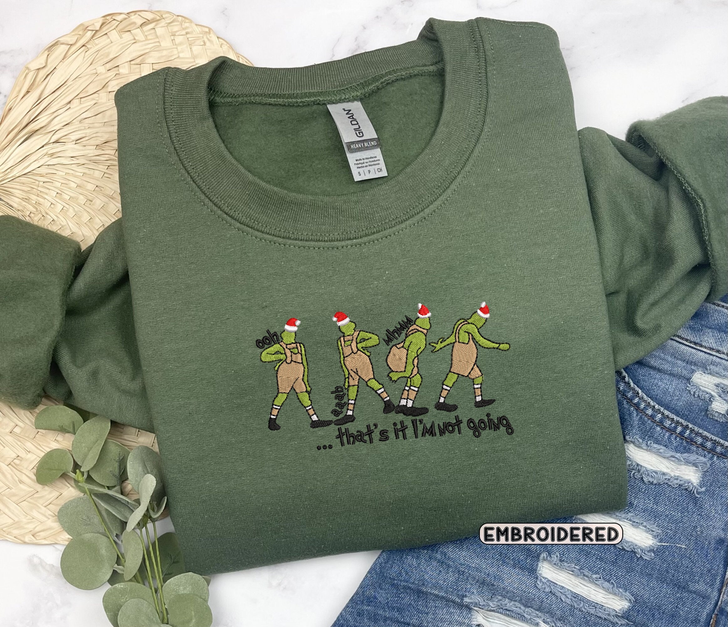 That's It I'm Not Going Christmas Sweatshirt, Christmas Embroidered Sweatshirt, Christmas Funny Sweatshirt