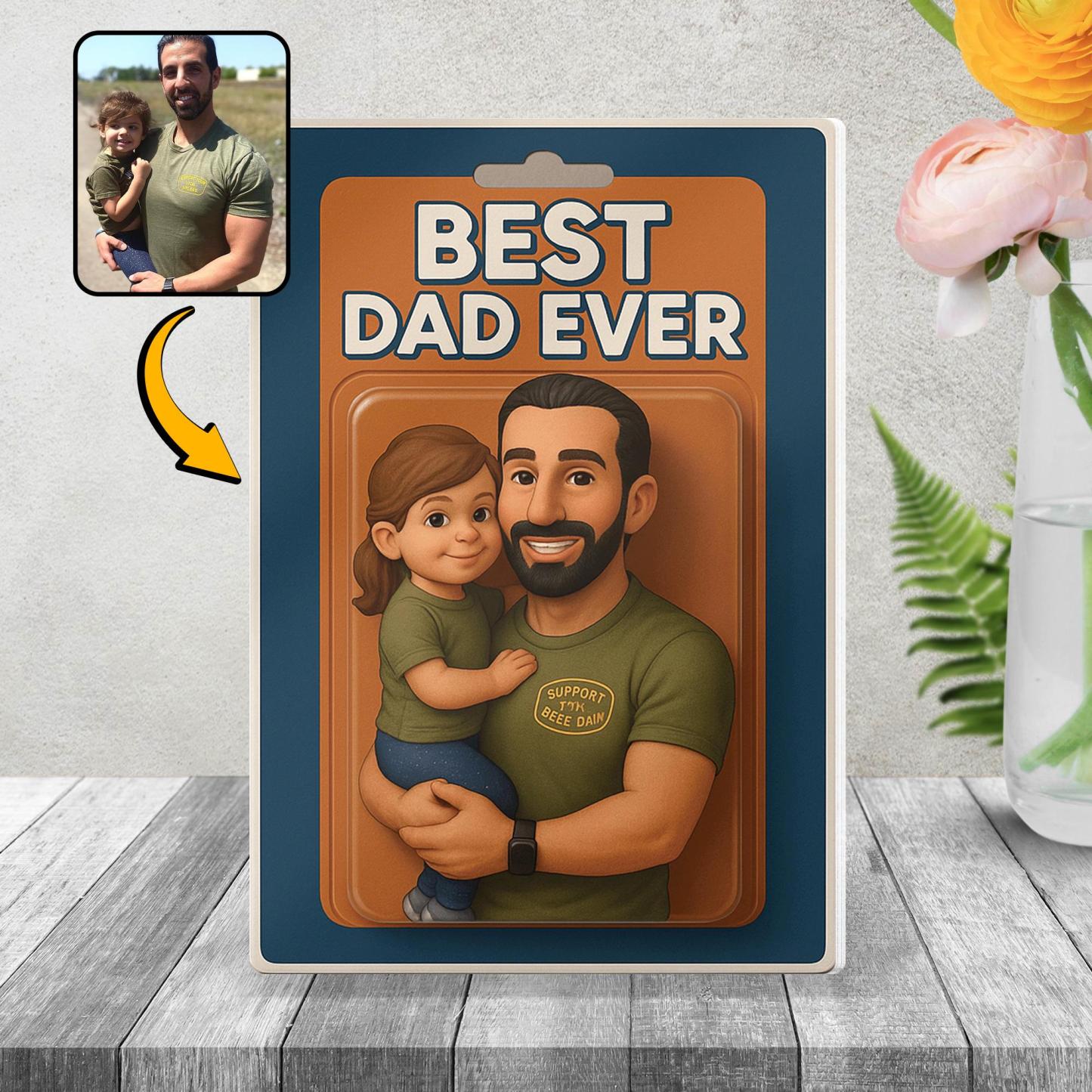 Personalized Custom Photo Dad And Kids Action Figure Acrylic Block