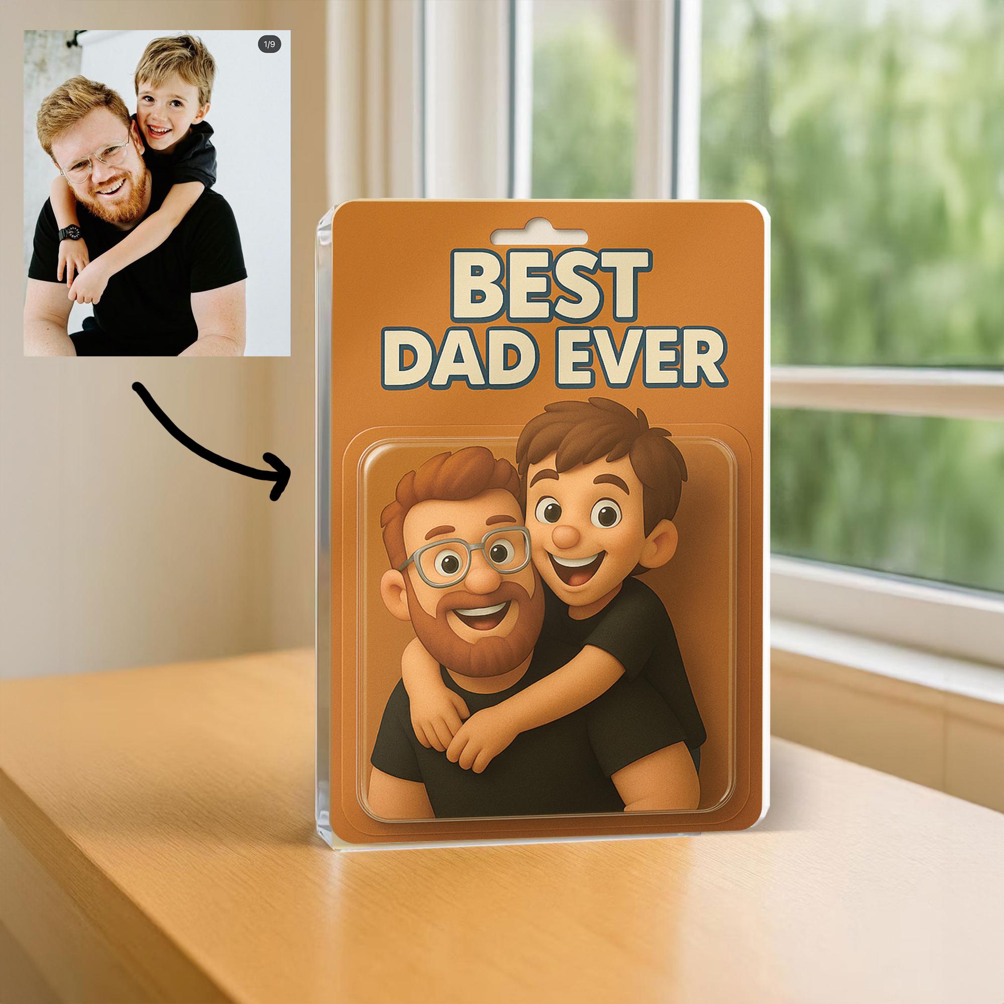 Personalized Custom Photo Dad And Kids Action Figure Acrylic Block