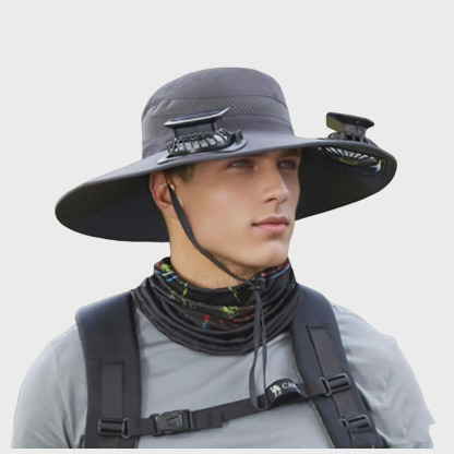 Solar - Powered Fan Hat: Camo Cooler for Outdoor Adventures