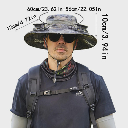 Solar - Powered Fan Hat: Camo Cooler for Outdoor Adventures