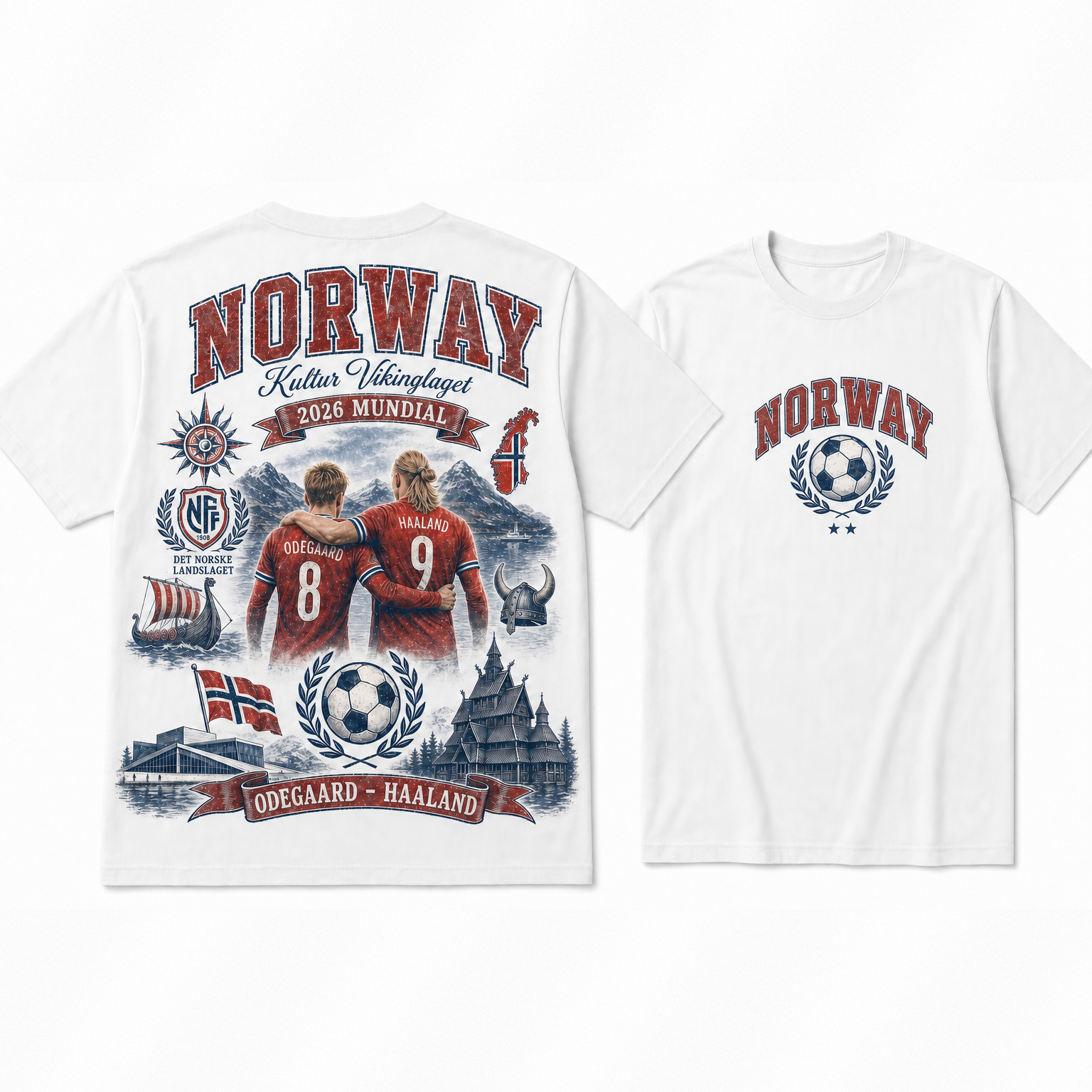 Norway Kultur Vikinglaget 2026 Mundial Dual-Sided Graphic Tee